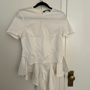 Zara White Short Sleeve Women's Top
